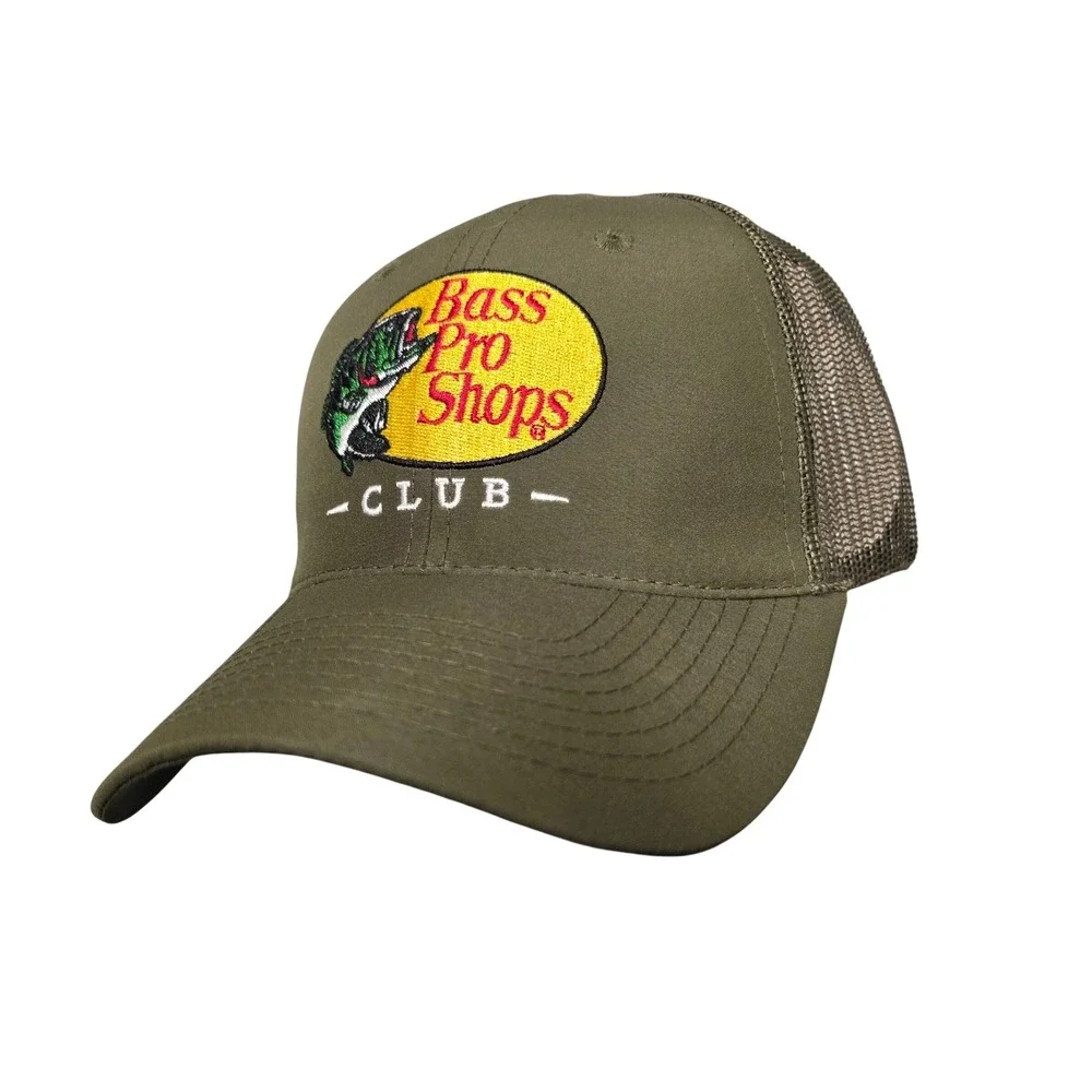 Bass Pro Shops Trucker Hat Club Snapback Mesh Adult OSFM Olive Green  Workwear